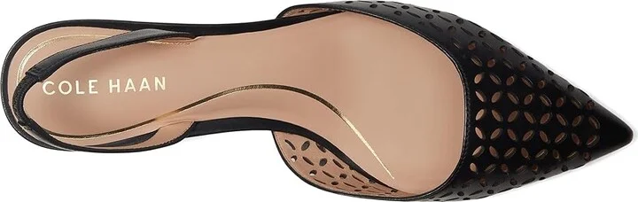 Cole Haan Gilda Pumps High Women's Heels Black Perforated Leather : 6 B - Medium, Leather/Rubber - Image 2
