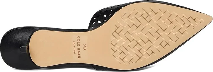 Cole Haan Gilda Pumps High Women's Heels Black Perforated Leather : 6 B - Medium, Leather/Rubber - Image 3