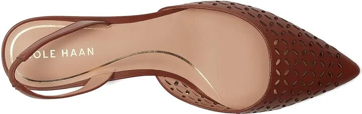 Cole Haan Gilda Pumps High Women's Heels Dark Cuoio Perforated Leather : 7 B - Medium, Leather/Rubber - Image 2