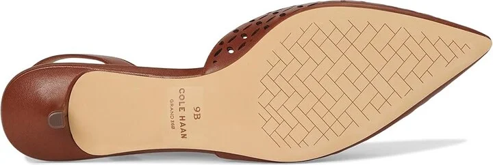 Cole Haan Gilda Pumps High Women's Heels Dark Cuoio Perforated Leather : 7 B - Medium, Leather/Rubber - Image 3