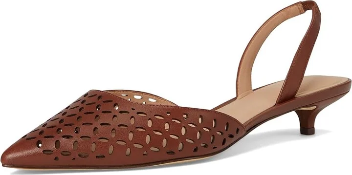 Cole Haan Gilda Pumps High Women's Heels Dark Cuoio Perforated Leather : 7 B - Medium, Leather/Rubber - Image 5