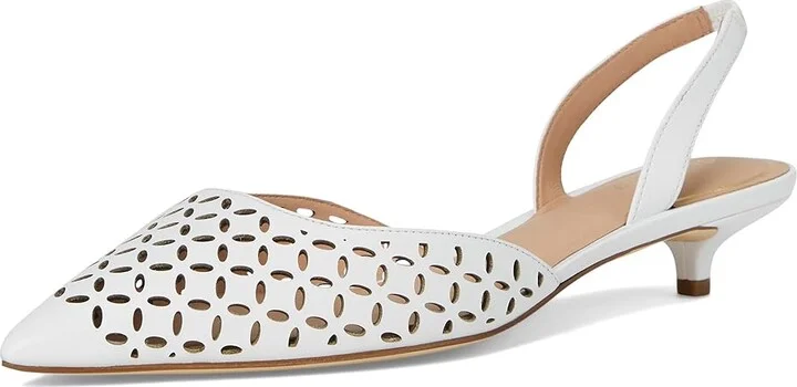 Cole Haan Gilda Pumps High Women's Heels White Perforated Leather : 7.5 B - Medium, Leather/Rubber - Image 5