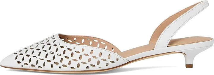 Cole Haan Gilda Pumps High Women's Heels White Perforated Leather : 7.5 B - Medium, Leather/Rubber - Image 6