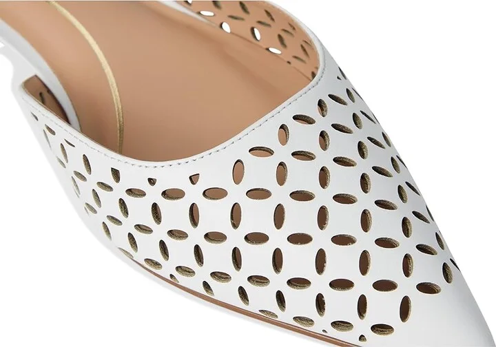 Cole Haan Gilda Pumps High Women's Heels White Perforated Leather : 7.5 B - Medium, Leather/Rubber - Image 7