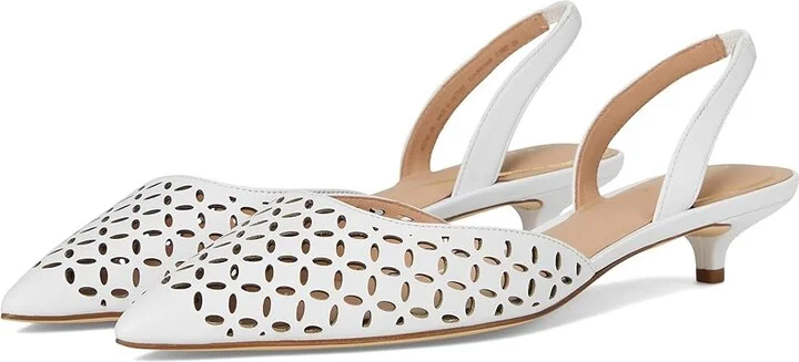 White Perforated Leather