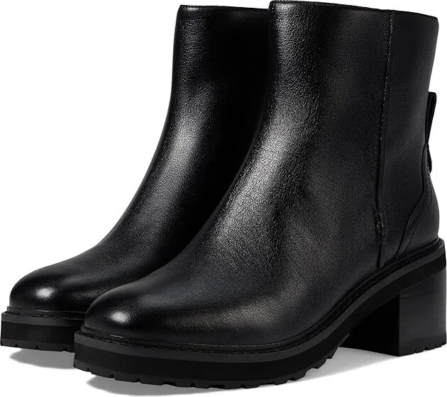 Cole Haan Gillian Lug Bootie Women's Boots Black Leather Waterproof : 10 B - Medium