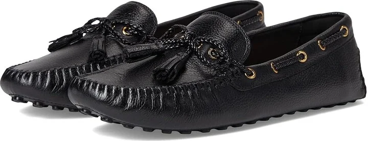 Cole Haan Gissella Drivers Women's Flat Shoes Black Leather : 8 B - Medium