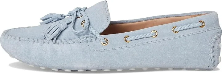 Cole Haan Gissella Drivers Women's Flat Shoes Skyway Suede : 8 B - Medium, Leather - Image 6