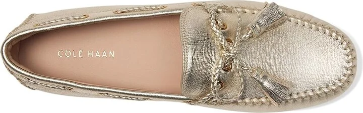 Cole Haan Gissella Drivers Women's Flat Shoes Soft Gold Metallic Leather : 10.5 B - Medium - Image 2