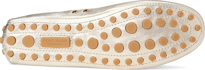 Cole Haan Gissella Drivers Women's Flat Shoes Soft Gold Metallic Leather : 10.5 B - Medium - Image 3