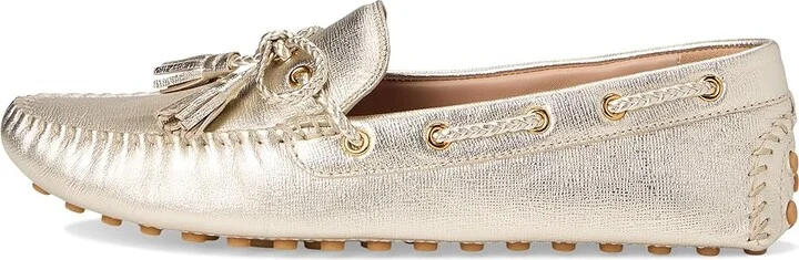 Cole Haan Gissella Drivers Women's Flat Shoes Soft Gold Metallic Leather : 10.5 B - Medium - Image 6