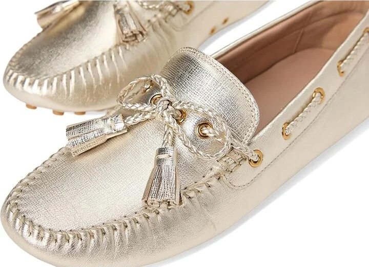 Cole Haan Gissella Drivers Women's Flat Shoes Soft Gold Metallic Leather : 10.5 B - Medium - Image 7