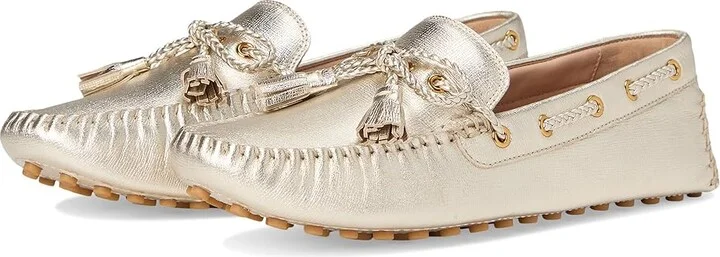 Cole Haan Gissella Drivers Women's Flat Shoes Soft Gold Metallic Leather : 10.5 B - Medium