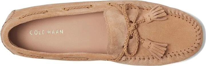 Cole Haan Gissella Drivers Women's Flat Shoes Tuscan Sand Suede : 10.5 B - Medium, Leather - Image 2