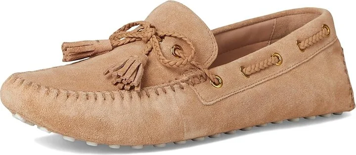 Cole Haan Gissella Drivers Women's Flat Shoes Tuscan Sand Suede : 10.5 B - Medium, Leather - Image 5