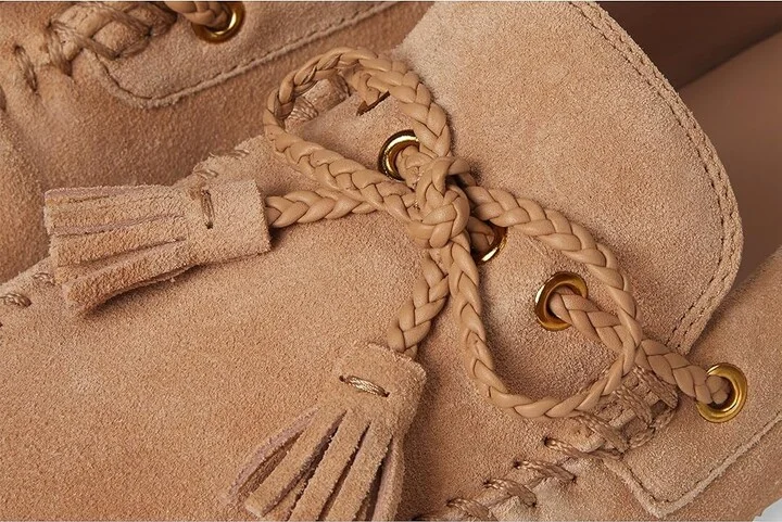 Cole Haan Gissella Drivers Women's Flat Shoes Tuscan Sand Suede : 10.5 B - Medium, Leather - Image 7