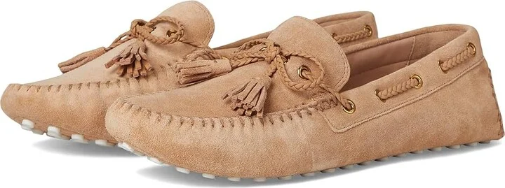 Cole Haan Gissella Drivers Women's Flat Shoes Tuscan Sand Suede : 10.5 B - Medium, Leather