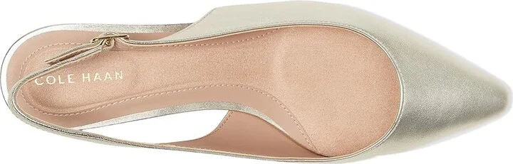 Cole Haan Go-to Jocelyn Slingback Pumps High Women's Heels Soft Gold Leather : 7.5 B - Medium - Image 2