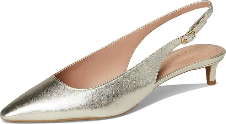 Cole Haan Go-to Jocelyn Slingback Pumps High Women's Heels Soft Gold Leather : 7.5 B - Medium - Image 5