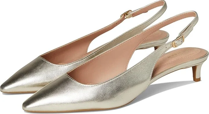 Cole Haan Go-to Jocelyn Slingback Pumps High Women's Heels Soft Gold Leather : 7.5 B - Medium
