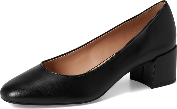 Cole Haan Go-to Shayla Block Heel Pump High Women's Heels Black Leather : 5.5 B - Medium - Image 5