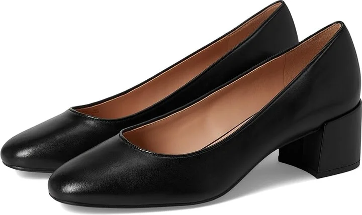Cole Haan Go-to Shayla Block Heel Pump High Women's Heels Black Leather : 5.5 B - Medium