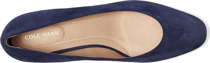 Cole Haan Go-to Shayla Block Heel Pump High Women's Heels Midnight Moon Suede : 10.5 B - Medium, Leather - Image 2