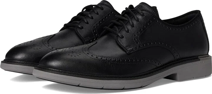 Cole Haan Go To Wing Men's Lace Up Wing Tip Shoes Black/Gray Midsole : 10 D - Medium, Leather