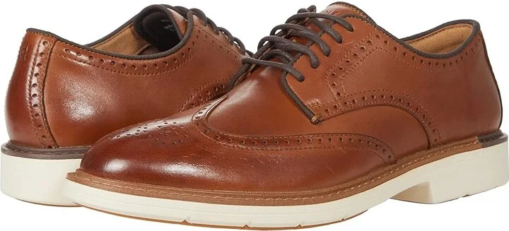 Cole Haan Go To Wing Men's Lace Up Wing Tip Shoes British Tan : 10.5 D - Medium, Leather
