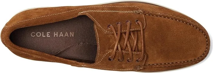 Cole Haan Grand 4-Eye Loafers Men's Slip on Shoes Spiced Brown Suede/Silver Birch : 13 D - Medium, Leather - Image 2