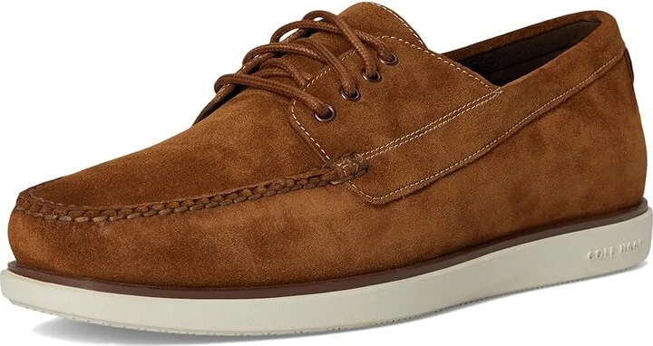 Cole Haan Grand 4-Eye Loafers Men's Slip on Shoes Spiced Brown Suede/Silver Birch : 13 D - Medium, Leather - Image 5