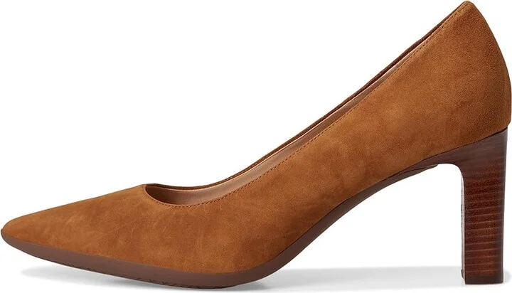Cole Haan Grand Ambition 2.0 Angelica Pumps High Women's Heels Tobacco Suede/Brown Stack : 10.5 B - Medium, Leather - Image 6