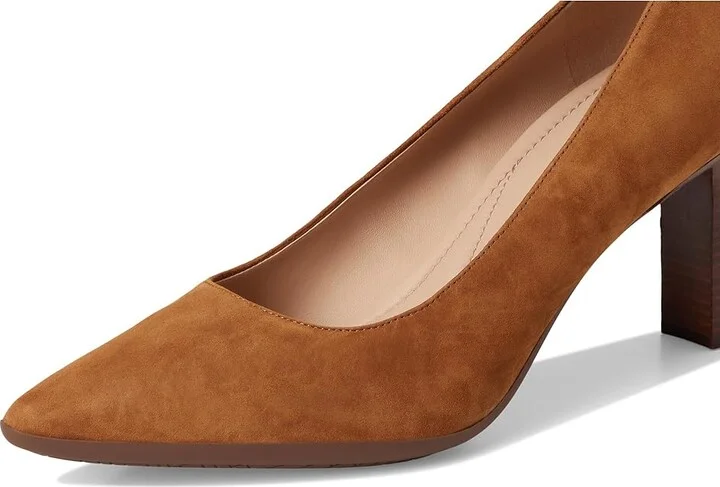 Cole Haan Grand Ambition 2.0 Angelica Pumps High Women's Heels Tobacco Suede/Brown Stack : 10.5 B - Medium, Leather - Image 7
