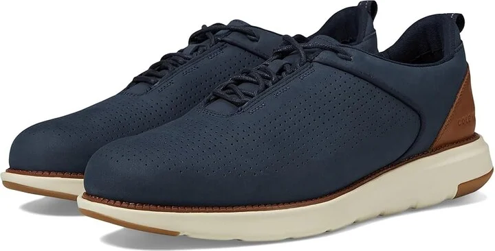 Cole Haan Grand Atlantic Textured Sneaker Men's Lace-up Boots Navy Blazer Nubuck/British Tan/Birch : 7 D - Medium, Leather/Textile
