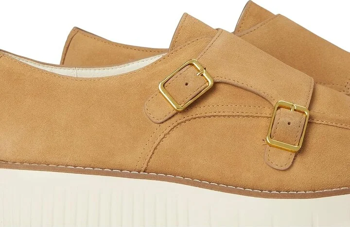 Cole Haan Grand City Platform Monk Strap Women's Shoes Biscuit Suede/Ivory : 9 B - Medium, Leather - Image 7