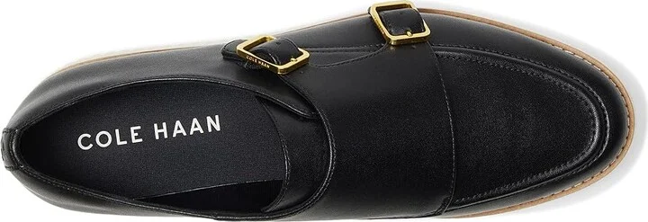 Cole Haan Grand City Platform Monk Strap Women's Shoes Black/Ivory : 6.5 B - Medium, Leather - Image 2