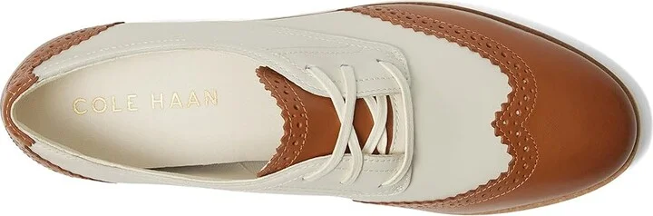 Cole Haan Grand City Platform Oxford Women's Flat Shoes Dark Caramel/Ivory : 7 B - Medium, Leather - Image 2