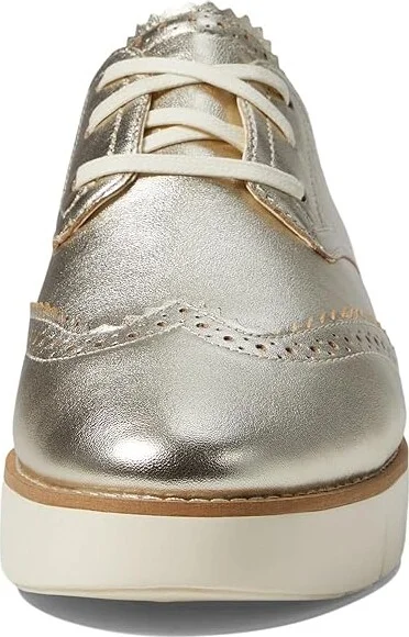 Cole Haan Grand City Platform Oxford Women's Flat Shoes Soft Gold Talca/Ivory : 6 B - Medium, Leather - Image 5