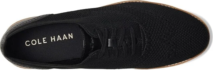 Cole Haan Grand City Platform Stitchlite Oxfords Women's Flat Shoes Black Knit/Ivory : 10 C - Wide, Latex/Leather/Rubber - Image 2