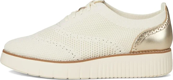 Cole Haan Grand City Platform Stitchlite Oxfords Women's Flat Shoes Ivory Knit/Soft Gold Metallic/Ivory : 11 B - Medium - Image 6