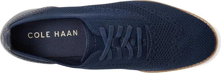 Cole Haan Grand City Platform Stitchlite Oxfords Women's Flat Shoes Navy Knit/Ivory : 8.5 B - Medium, Latex/Leather/Rubber - Image 2