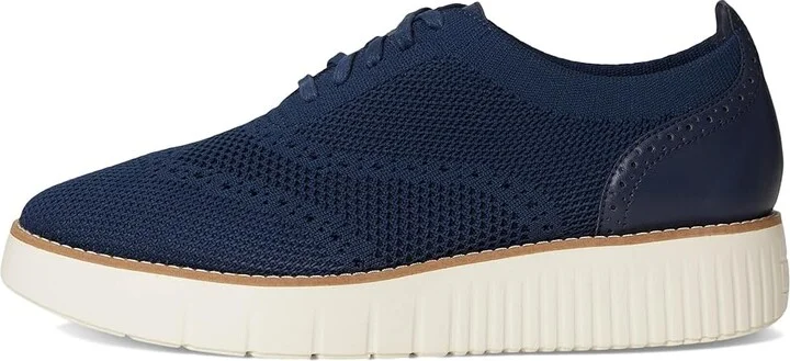 Cole Haan Grand City Platform Stitchlite Oxfords Women's Flat Shoes Navy Knit/Ivory : 8.5 B - Medium, Latex/Leather/Rubber - Image 6