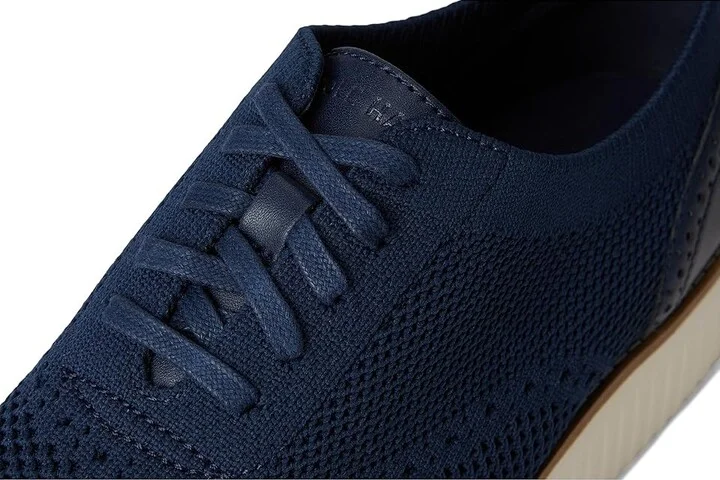 Cole Haan Grand City Platform Stitchlite Oxfords Women's Flat Shoes Navy Knit/Ivory : 8.5 B - Medium, Latex/Leather/Rubber - Image 7
