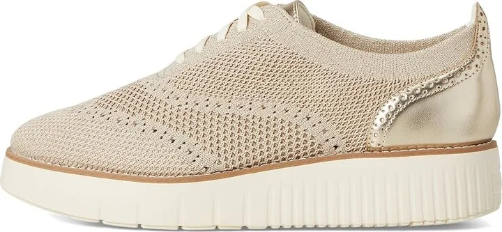 Cole Haan Grand City Platform Stitchlite Oxfords Women's Flat Shoes Rye/Gold Metallic Knit/Ivory : 9 B - Medium, Latex/Leather/Rubber - Image 6