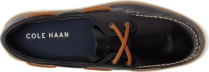 Cole Haan Grand Crosscourt Boat Shoe Men's Lace-up Boots Navy Blazer/British Tan/Ivory : 9 D - Medium, Leather - Image 2