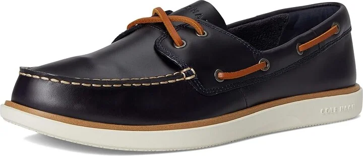 Cole Haan Grand Crosscourt Boat Shoe Men's Lace-up Boots Navy Blazer/British Tan/Ivory : 9 D - Medium, Leather - Image 5