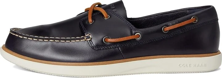 Cole Haan Grand Crosscourt Boat Shoe Men's Lace-up Boots Navy Blazer/British Tan/Ivory : 9 D - Medium, Leather - Image 6