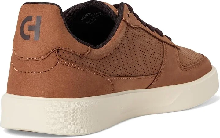 Cole Haan Grand Crosscourt Daily Court Sneakers Men's Lace-up Boots British Tan Nubuck/Ivory : 13 D - Medium, Leather - Image 4