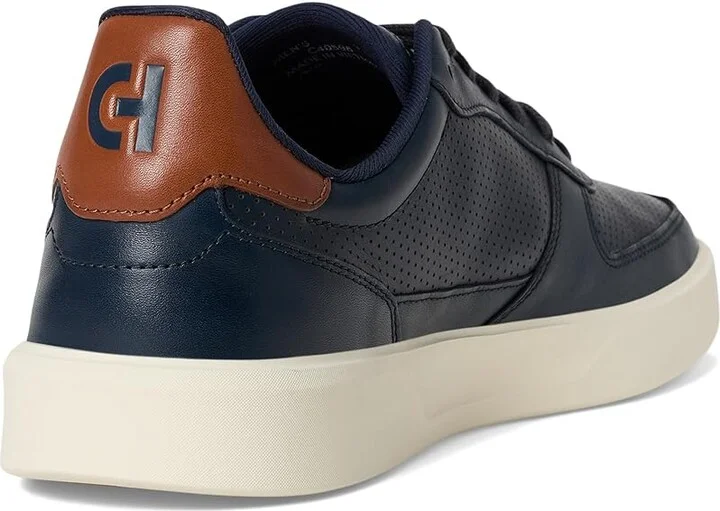 Cole Haan Grand Crosscourt Daily Court Sneakers Men's Lace-up Boots Navy Blazer/British Tan/Ivory : 10 D - Medium, Leather - Image 4