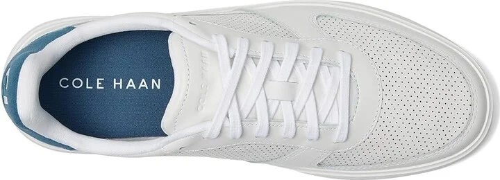 Cole Haan Grand Crosscourt Daily Court Sneakers Men's Lace-up Boots Optic White/Indian Teal/Optic White : 7 D - Medium, Leather - Image 2